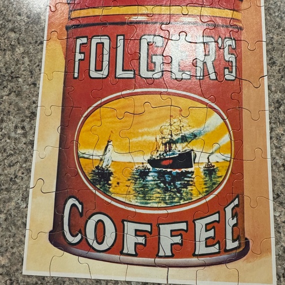 🦃 3/$12 🌲 till 12/18 🌲 VINTAGE FOLGERS COFFEE PUZZLE - 56 piece - - Picture 3 of 8